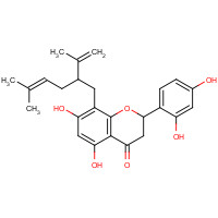 34981-26-5 2-(2,4-Dihydroxyphenyl)-5,7-dihydroxy-8-(2-isopropenyl-5-methyl-4-hexen-1-yl)-2,3-dihydro-4H-chromen-4-one chemical structure