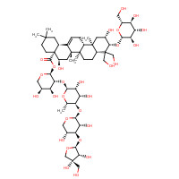 58479-68-8 3-O-[(2S,3R,4R)-3,4-Dihydroxy-4-(hydroxymethyl)tetrahydro-2-furanyl]-b-D-xylopyranosyl-(1->4)-6-deoxy-a-L-mannopyranosyl-(1->2)-1-O-[(2b,3b,16a)-3-(b-D-glucopyranosyloxy)-2,16,23,2 4-tetrahydroxy-28-oxoolean-12-en-28-yl]-a-L-arabinopyranose chemical structure