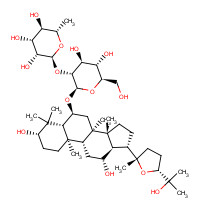 69884-00-0 (3b,6a,12b,24R)-3,12,25-Trihydroxy-20,24-epoxydammaran-6-yl 2-O-(6-deoxy-a-L-mannopyranosyl)-b-D-glucopyranoside chemical structure