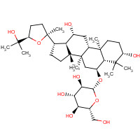 98474-78-3 (3b,6a,12b,24R)-3,12,25-Trihydroxy-20,24-epoxydammaran-6-yl b-D-glucopyranoside chemical structure