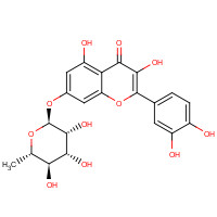 22007-72-3 2-(3,4-Dihydroxyphenyl)-3,5-dihydroxy-4-oxo-4H-chromen-7-yl 6-deoxy-a-L-mannopyranoside chemical structure