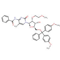 182496-01-1 N-[1-[(2R,3R,4R,5R)-5-[[bis(4-methoxyphenyl)-phenyl-methoxy]methyl]-4-hydroxy-3-(2-methoxyethoxy)tetrahydrofuran-2-yl]-5-methyl-2-oxo-pyrimidin-4-yl]benzamide chemical structure