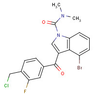 200418-19-5 4-Bromo-3-[4-(chloromethyl)-3-fluorobenzoyl]-N,N-dimethyl-1H-indole-1-carboxamide chemical structure