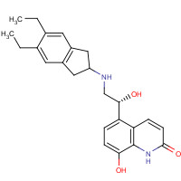889852-02-2 5-(2-(5,6-Diethylindan-2-ylamino)-1-hydroxyethyl)-8-hydroxy-1H-quinolin-2-one chemical structure