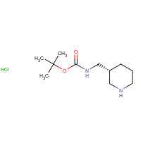 1217778-64-7 2-Methyl-2-propanyl [(3R)-3-piperidinylmethyl]carbamate hydrochloride (1:1) chemical structure