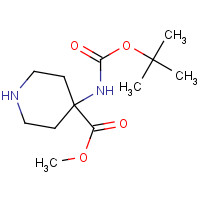 115655-44-2 Methyl 4-({[(2-methyl-2-propanyl)oxy]carbonyl}amino)-4-piperidinecarboxylate chemical structure