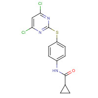 639090-53-2 N-{4-[(4,6-Dichloro-2-pyrimidinyl)sulfanyl]phenyl}cyclopropanecarboxamide chemical structure