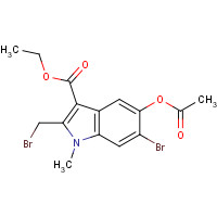110543-98-1 Ethyl 5-acetoxy-6-bromo-2-(bromomethyl)-1-methyl-1H-indole-3-carboxylate chemical structure