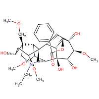 466-24-0 (1a,3a,6a,14a,15a,16b)-20-Ethyl-3,8,13,15-tetrahydroxy-1,6,16-trimethoxy-4-(methoxymethyl)aconitan-14-yl benzoate chemical structure
