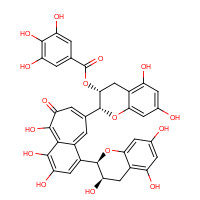 30462-34-1 (2R,3R)-5,7-Dihydroxy-2-{3,4,6-trihydroxy-5-oxo-1-[(2R,3R)-3,5,7-trihydroxy-3,4-dihydro-2H-chromen-2-yl]-5H-benzo[7]annulen-8-yl}-3,4-dihydro-2H-chromen-3-yl 3,4,5-trihydroxybenzoate chemical structure