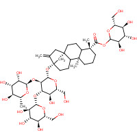 63550-99-2 1-O-[(5ξ,8a,9ξ,10a,13a)-13-{[6-Deoxy-a-D-mannopyranosyl-(1->2)-[b-D-glucopyranosyl-(1->3)]-b-D-glucopyranosyl]oxy}-18-oxokaur-16-en-18-yl]-D-glucopyranose chemical structure