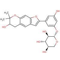 102841-43-0 3-Hydroxy-5-(6-hydroxy-7,7-dimethyl-6,7-dihydro-5H-furo[3,2-g]chromen-2-yl)phenyl b-D-xylopyranoside chemical structure