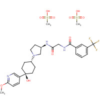 887401-93-6 N-[2-({(3R)-1-[trans-4-Hydroxy-4-(6-methoxy-3-pyridinyl)cyclohexyl]-3-pyrrolidinyl}amino)-2-oxoethyl]-3-(trifluoromethyl)benzamide methanesulfonate (1:2) chemical structure