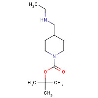 614745-80-1 2-Methyl-2-propanyl 4-[(ethylamino)methyl]-1-piperidinecarboxylate chemical structure
