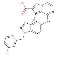 856667-80-6 Pyrrolo[2,1-f][1,2,4]triazine-6-carboxylic acid, 4-[[1-[(3-fluorophenyl)methyl]-1H-indazol-5-yl]amino]-5-methyl- chemical structure