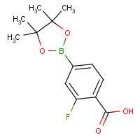 867256-77-7 2-Fluoro-4-(4,4,5,5-tetramethyl-1,3,2-dioxaborolan-2-yl)benzoic acid chemical structure