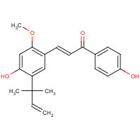 58749-22-7 (2E)-3-[4-Hydroxy-2-methoxy-5-(2-methyl-3-buten-2-yl)phenyl]-1-(4-hydroxyphenyl)-2-propen-1-one chemical structure