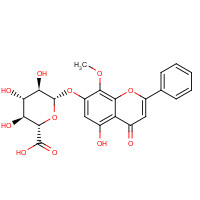 51059-44-0 5-Hydroxy-8-methoxy-4-oxo-2-phenyl-4H-chromen-7-yl b-D-glucopyranosiduronic acid chemical structure