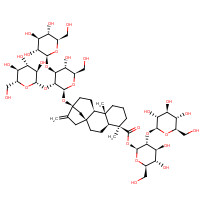 63279-13-0 (4R)-13-[[2-O-(b-D-Glucopyranosyl)-3-O-(b-D-glucopyranosyl)-b-D-glucopyranosyl]oxy]kaur-16-en-18-oic acid 2-O-(b-D-glucopyranosyl)-b-D-glucopyranosyl ester chemical structure