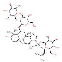 51542-56-4 (3b,6a,12b)-20-(b-D-Glucopyranosyloxy)-3,12-dihydroxydammar-24-en-6-yl 2-O-(6-deoxy-a-L-mannopyranosyl)-b-D-glucopyranoside chemical structure