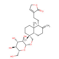 27215-14-1 {(1R,4aS,5R,8aS)-1,4a-Dimethyl-6-methylene-5-[2-(2-oxo-2,5-dihydro-3-furanyl)ethyl]decahydro-1-naphthalenyl}methyl b-D-glucopyranoside chemical structure