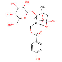 39011-91-1 [3-(Hexopyranosyloxy)-6-hydroxy-8-methyl-9,10-dioxatetracyclo[4.3.1.02,5.03,8]dec-2-yl]methyl 4-hydroxybenzoate chemical structure