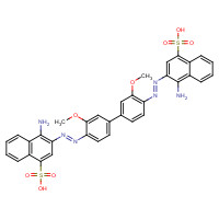 2868-75-9 3,3'-[(3,3'-Dimethoxy-4,4'-biphenyldiyl)di(E)-2,1-diazenediyl]bis(4-amino-1-naphthalenesulfonic acid) chemical structure