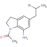 160968-95-6 Ethanone, 1-[7-amino-5-(2-bromopropyl)-2,3-dihydro-1H-indol-1-yl]- chemical structure