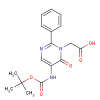 184710-54-1 [5-({[(2-Methyl-2-propanyl)oxy]carbonyl}amino)-6-oxo-2-phenyl-1(6H)-pyrimidinyl]acetic acid chemical structure