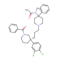 160492-56-8 n-(1-{3-[(3r)-1-benzoyl-3-(3,4-dichlorophenyl)piperidin-3-yl]propyl}-4-phenylpiperidin-4-yl)-n-methylacetamide chemical structure