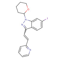 886230-77-9 (E)-6-Iodo-3-[2-(pyridin-2-yl)ethenyl]-1-(tetrahydro-2H-pyran-2-yl)-1H-indazole chemical structure