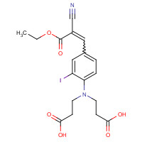 4927-37-1 3,3'-{[4-(2-Cyano-3-ethoxy-3-oxo-1-propen-1-yl)-2-iodophenyl]imino}dipropanoic acid (non-preferred name) chemical structure