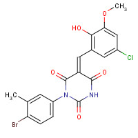 6063-89-4 (5E)-1-(4-Bromo-3-methylphenyl)-5-(5-chloro-2-hydroxy-3-methoxybenzylidene)-2,4,6(1H,3H,5H)-pyrimidinetrione chemical structure