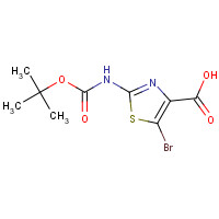 914347-09-4 N-BOC-2-AMINO-5-BROMOTHIAZOLE-4-CARBOXYLIC ACID chemical structure