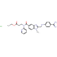 211914-50-0 N-[[2-[[[4-(Aminoiminomethyl)phenyl]amino]methyl]-1-methyl-1H-benzimidazol-5-yl]carbonyl]-N-(2-pyridinyl)-beta-alanine ethyl ester hydrochloride chemical structure