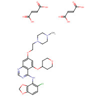 893428-72-3 N-(5-Chloro-1,3-benzodioxol-4-yl)-7-[2-(4-methyl-1-piperazinyl)ethoxy]-5-(tetrahydro-2H-pyran-4-yloxy)-4-quinazolinamine (2E)-2-butenedioate (1:2) chemical structure