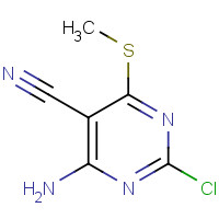54356-38-6 5-Pyrimidinecarbonitrile, 4-amino-2-chloro-6-(methylthio)- chemical structure