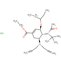 651324-08-2 (3R,4R,5S)-4-N-Acetyl(1,1-dimethylethyl)amino-5-N,N-diallylamino-3-(1-ethylpropoxy)-1-cyclohexene-1-carboxylic acid ethyl ester monohydrochloride chemical structure