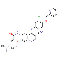 698387-09-6 (2E)-N-[4-[[3-chloro-4-[(pyridin-2-yl)methoxy]phenyl]amino]-3-cyano-7-ethoxyquinolin-6-yl]-4-(dimethylamino)but-2-enamide chemical structure
