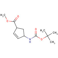 168683-02-1 4-[[(1,1-DIMETHYLETHOXY)CARBONYL]AMINO]-2-CYCLOPENTENE-1-CARBOXYLIC ACID METHYL ESTER chemical structure