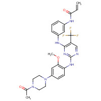 1374640-70-6 N-(3-((2-((4-(4-Acetylpiperazin-1-yl)-2-methoxyphenyl)amino)-5-(trifluoromethyl)pyrimidin-4-yl)amino)phenyl)prop-2-enamide chemical structure