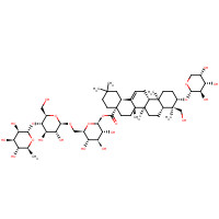760961-03-3 6-Deoxy-α-L-mannopyranosyl-(1->4)-β-D-glucopyranosyl-(1->6)-1-O-[(3β)-3-(α-L-arabinopyranosyloxy)-23-hydroxy-28-oxoolean-12-en-28-yl]-β-D-glucopyranose chemical structure