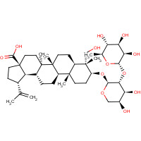 129724-84-1 (3β)-3-{[2-O-(6-Deoxy-α-L-mannopyranosyl)-α-L-arabinopyranosyl]oxy}-23-hydroxylup-20(29)-en-28-oic acid chemical structure