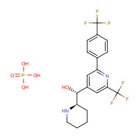 66364-74-7 (R)-[(2R)-piperidin-2-yl]-[2-(trifluoromethyl)-6-[4-(trifluoromethyl)phenyl]pyridin-4-yl]methanol chemical structure