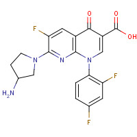 108138-46-1 7-(3-aminopyrrolidin-1-yl)-1-(2,4-difluorophenyl)-6-fluoro-4-oxo-1,8-naphthyridine-3-carboxylic acid chemical structure