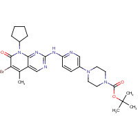 571188-82-4 4-[6-(6-Bromo-8-cyclopentyl-5-methyl-7-oxo-7,8-dihydro-pyrido[2,3-d]pyrimidin-2-ylamino)-pyridin-3-yl]-piperazine-1-carboxylic acid tert-butyl ester chemical structure