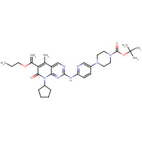 866084-31-3 tert-Butyl 4-(6-(8-cyclopentyl-5-methyl-7-oxo-6-(1-propoxyvinyl)-7,8-dihydropyrido[2,3-d]pyrimidin-2-ylamino)pyridin-3-yl)piperazine-1-carboxylate chemical structure