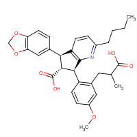 198279-45-7 (5S,6R,7R)-5-(1,3-benzodioxol-5-yl)-2-butyl-7-[2-(2-carboxypropyl)-4-methoxyphenyl]-6,7-dihydro-5H-cyclopenta[b]pyridine-6-carboxylic acid chemical structure