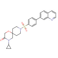 1375105-96-6 4-Cyclopropyl-9-(4-quinolin-7-yl-benzenesulfonyl)-1-oxa-4,9-diaza-spiro[5.5]undecan-3-one chemical structure
