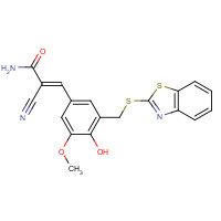 149092-50-2 5-[(BENZOTHIAZOL-2-YL)THIOMETHYL]-4-HYDROXY-3-METHOXYBENZYL-IDENECYANOACETAMIDE chemical structure